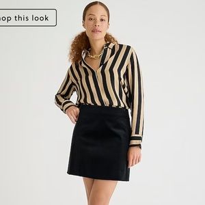 Jcrew Black Velvet Skirt Size 14